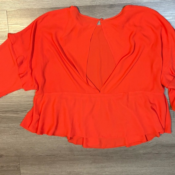 ASOS Vibrant Red Ruffle Blouse - Picture 4 of 5